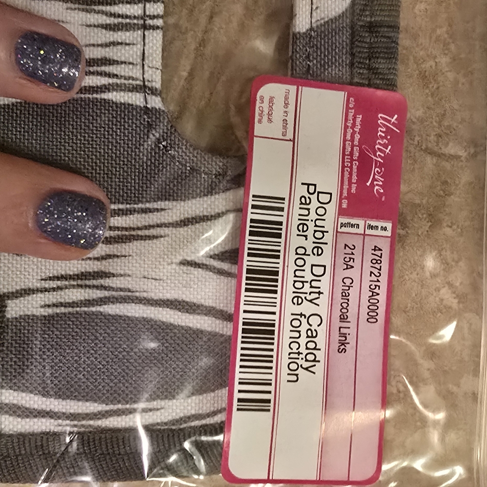Thirty-One Double Duty Caddy in Gray and White